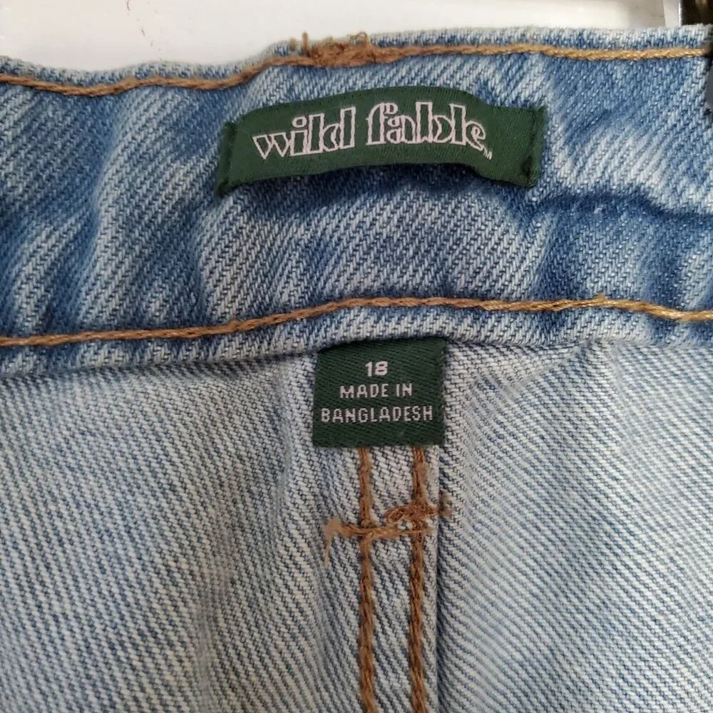 Wild Fable Size 18 Two Toned Blue Mid Rise 90's Relaxed Straight Jeans - Picture 7 of 9